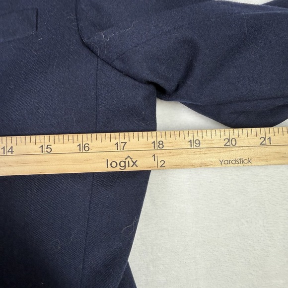 Vintage Lands End Blazer Womens Size 8 Navy 100% Wool Made in USA - Picture 6 of 9